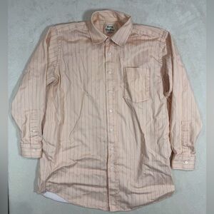 Acne Studio Size 50 Men's Light Peach Striped Button Down Shirt